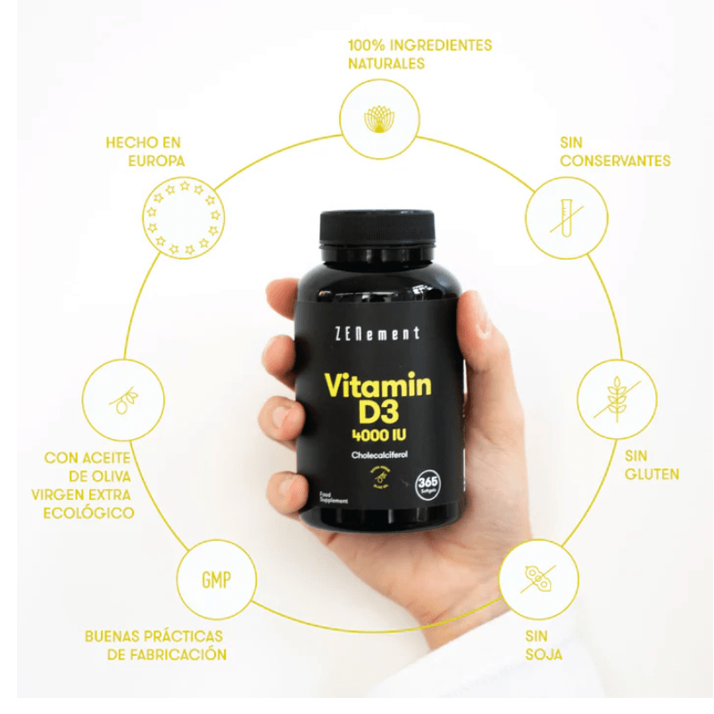 vitamina d3 zenement4 Vitamina D3 4000 UI por softgel - Imagen 2