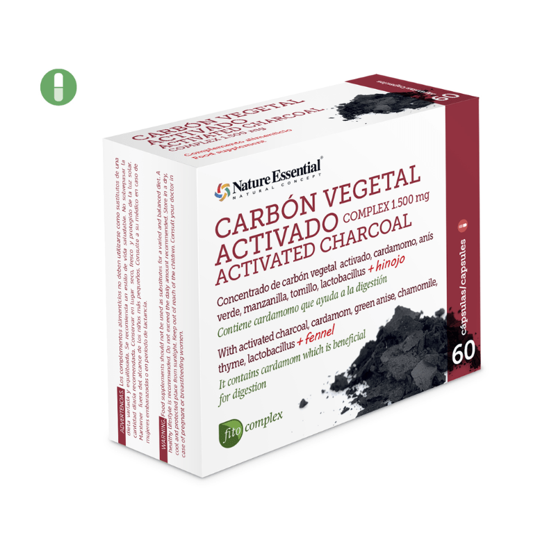 carbon comples1 Carbón vegetal activado (complex) 1500 mg. (ext. seco)|Gases, Hincahzón