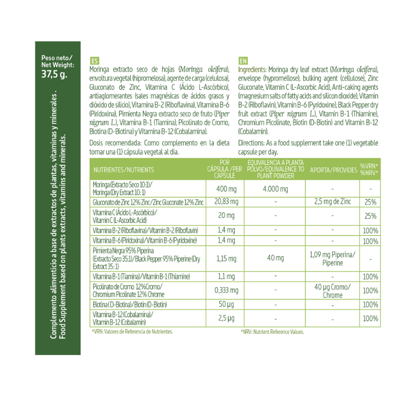 moringa natural 2 Moringa (complex) 4000 mg. - Imagen 2