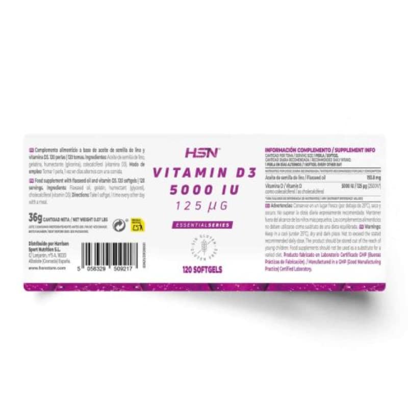 vitamina d3 5000 ui — hsn essential series | 120 perlas vitamina d3 5000 ui — hsn essential series | 120 perlas